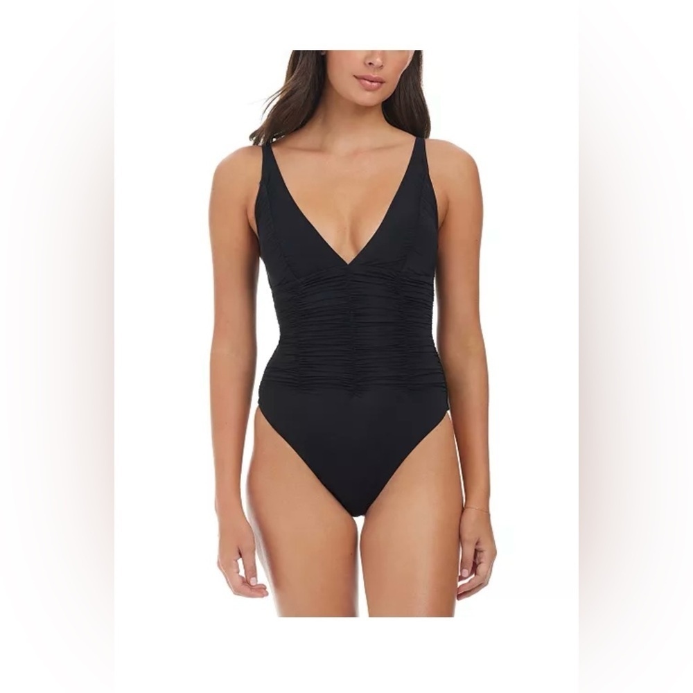 NWT Sanctuary Women's Beach Goddess Excess Shirred Mio One-Piece Swimsuit Medium